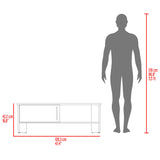 Mesa para TV Navia Fresno Europeo y Blanco 120.3x42.1cm para TV Hasta 50" Pulgadas y con Dos Compartimientos - MUEBLES DE TV | Bylmo