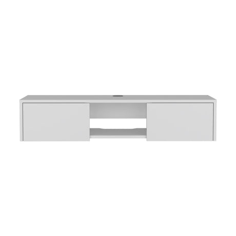 Repisa para TV Glen Blanco 125x26.5cm para TV Hasta 55" Pulgadas y con Cuatro Compartimientos - MUEBLES DE TV | Bylmo