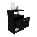 Mesa de Noche Jena Wengue 40x70cm con Un Cajón y con Tres Compartimientos - MESAS DE NOCHE | Bylmo