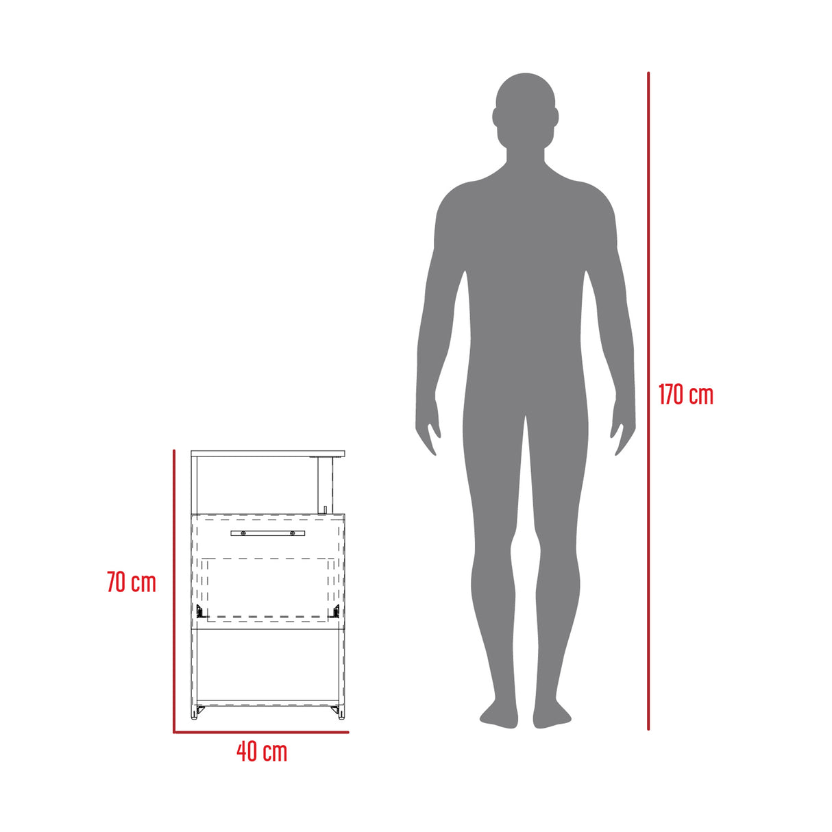 Mesa de Noche Jena Wengue 40x70cm con Un Cajón y con Tres Compartimientos - MESAS DE NOCHE | Bylmo