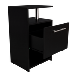 Mesa de Noche Jena Wengue 40x70cm con Un Cajón y con Tres Compartimientos - MESAS DE NOCHE | Bylmo