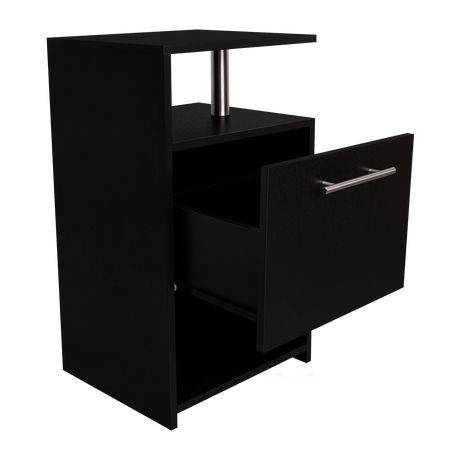 Mesa de Noche Jena Wengue 40x70cm con Un Cajón y con Tres Compartimientos - MESAS DE NOCHE | Bylmo