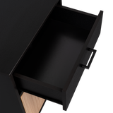 Mesa de Noche Grayson Wengue y Fresno 50x55cm con Un Cajón y con Dos Compartimientos - MESAS DE NOCHE | Bylmo