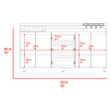 Mueble Inferior de Cocina Boreal Blanco y Fresno Europeo 179.9x89.5cm Con Meson Izquierdo de Acero Inoxidable y con Estufa - MUEBLES INFERIORES DE COCINA | Bylmo