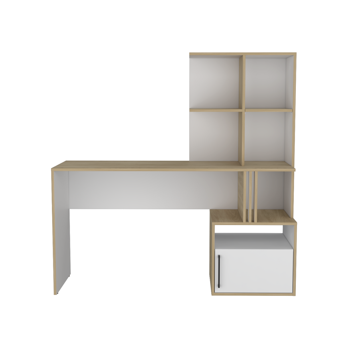 Escritorio Vance Blanco 140x140cm con Organizadosr de Libros - ESCRITORIOS | Bylmo