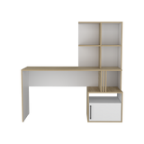 Escritorio Vance Blanco 140x140cm con Organizadosr de Libros - ESCRITORIOS | Bylmo