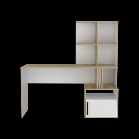 Escritorio Vance Blanco 140x140cm con Organizadosr de Libros - ESCRITORIOS | Bylmo