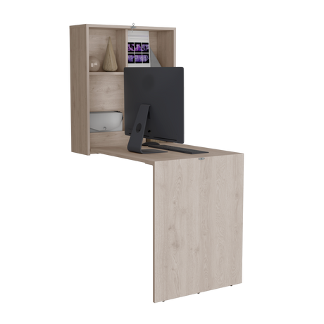 Escritorio Plegable Klapar Ceniza 60x72.7cm Flotante sin Cajones - ESCRITORIOS | Bylmo