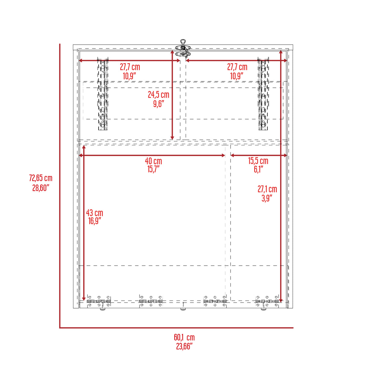 Escritorio Plegable Klapar Ceniza 60x72.7cm Flotante sin Cajones - ESCRITORIOS | Bylmo