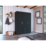 Closet Baru Wengue 135x180cm con Cuatro Puertas y con Dos Cajones - CLOSETS | Bylmo