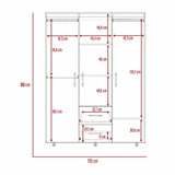 Closet Baru Wengue 135x180cm con Cuatro Puertas y con Dos Cajones - CLOSETS | Bylmo
