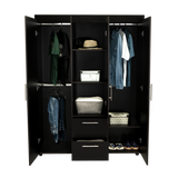 Closet Baru Wengue 135x180cm con Cuatro Puertas y con Dos Cajones - CLOSETS | Bylmo