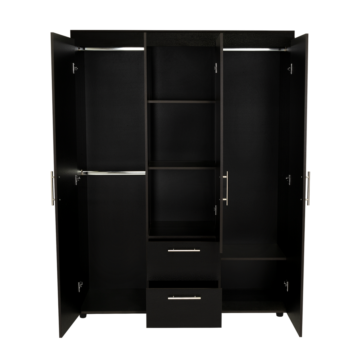 Closet Baru Wengue 135x180cm con Cuatro Puertas y con Dos Cajones - CLOSETS | Bylmo