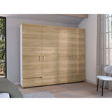 Closet Dassel Blanco y Fresno Europeo 230x200cm con Cuatro Puertas y con Dos Cajones - CLOSETS | Bylmo