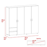Closet Dassel Blanco y Fresno Europeo 230x200cm con Cuatro Puertas y con Dos Cajones - CLOSETS | Bylmo