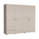 Closet Dassel Niebla y Blanco 230x200cm con Cuatro Puertas y con Dos Cajones - CLOSETS | Bylmo