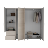 Closet Dassel Niebla y Blanco 230x200cm con Cuatro Puertas y con Dos Cajones - CLOSETS | Bylmo