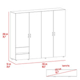 Closet Dassel Niebla y Blanco 230x200cm con Cuatro Puertas y con Dos Cajones - CLOSETS | Bylmo