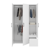 Closet Kenvil Blanco 120x200cm con Tres Puertas y con Un Cajón - CLOSETS | Bylmo