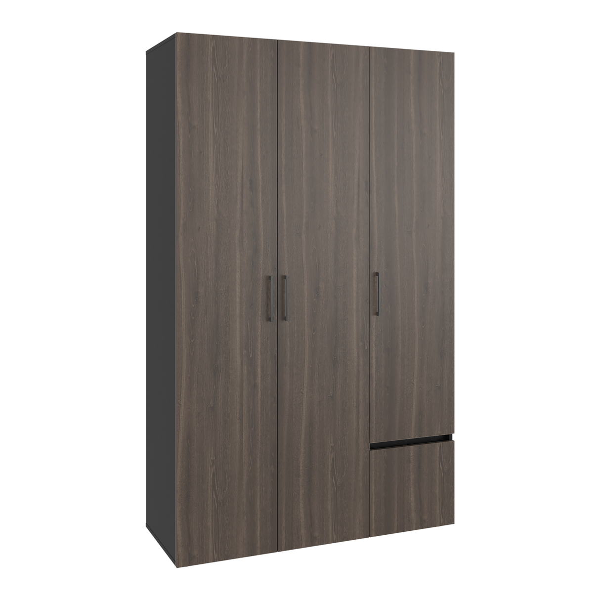 Closet Kenvil Milan y Wengue 120x200cm con Tres Puertas y con Un Cajón - CLOSETS | Bylmo