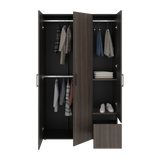 Closet Kenvil Milan y Wengue 120x200cm con Tres Puertas y con Un Cajón - CLOSETS | Bylmo