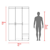 Closet Kenvil Milan y Wengue 120x200cm con Tres Puertas y con Un Cajón - CLOSETS | Bylmo
