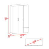 Closet Kenvil Milan y Wengue 120x200cm con Tres Puertas y con Un Cajón - CLOSETS | Bylmo