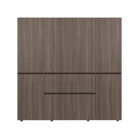 Closet Siruela Milan y Wengue 200x200cm con Ocho Puertas y con Cuatro Cajones - CLOSETS | Bylmo