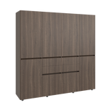 Closet Siruela Milan y Wengue 200x200cm con Ocho Puertas y con Cuatro Cajones - CLOSETS | Bylmo