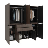 Closet Siruela Milan y Wengue 200x200cm con Ocho Puertas y con Cuatro Cajones - CLOSETS | Bylmo