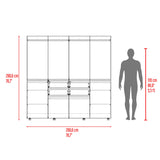 Closet Siruela Milan y Wengue 200x200cm con Ocho Puertas y con Cuatro Cajones - CLOSETS | Bylmo