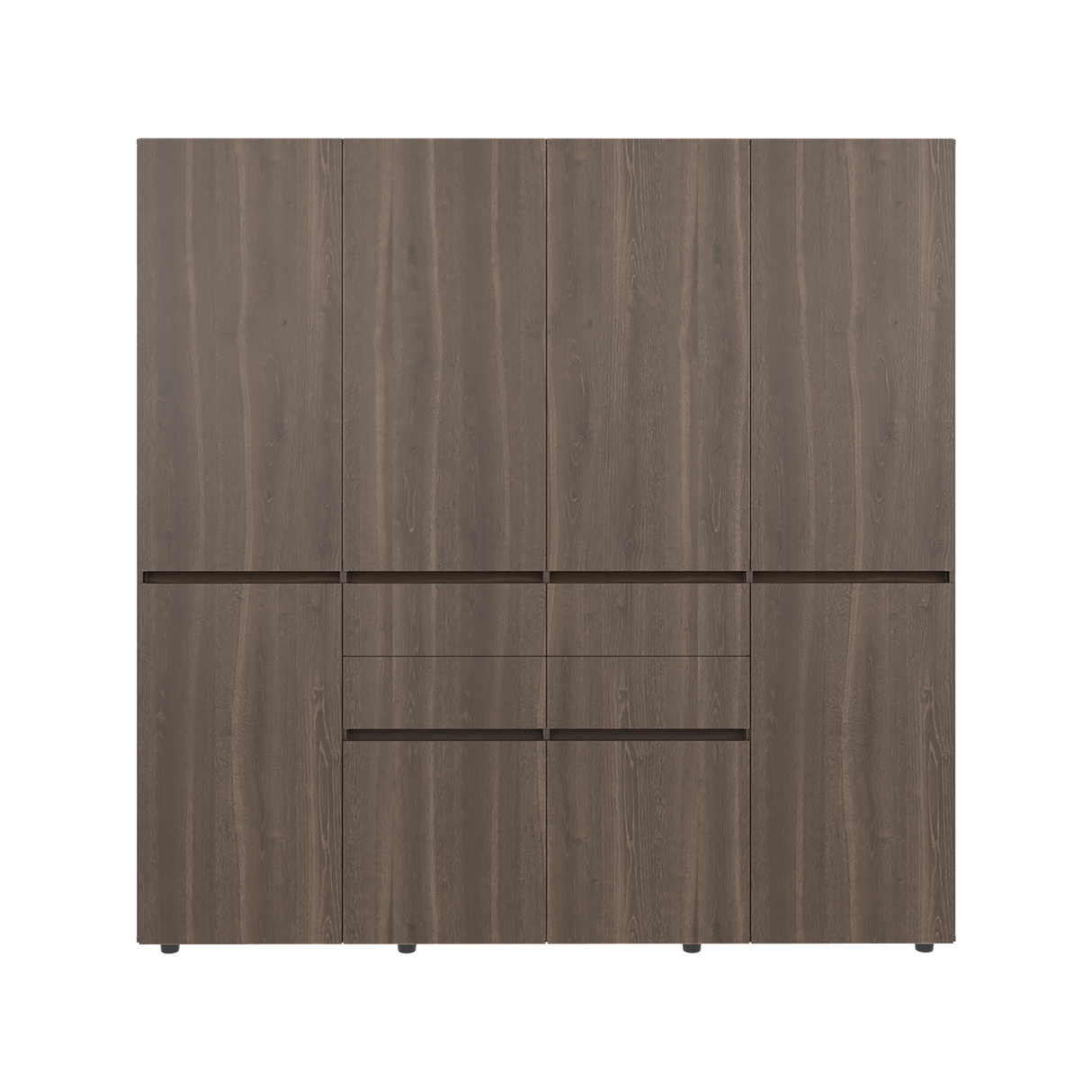 Closet Siruela Milan y Wengue 200x200cm con Ocho Puertas y con Cuatro Cajones - CLOSETS | Bylmo