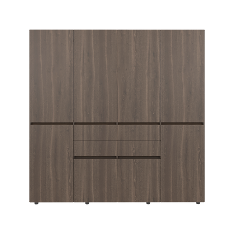 Closet Siruela Milan y Wengue 200x200cm con Ocho Puertas y con Cuatro Cajones - CLOSETS | Bylmo