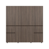 Closet Siruela Milan y Wengue 200x200cm con Ocho Puertas y con Cuatro Cajones - CLOSETS | Bylmo