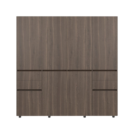 Closet Siruela Milan y Wengue 200x200cm con Ocho Puertas y con Cuatro Cajones - CLOSETS | Bylmo