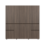 Closet Siruela Milan y Wengue 200x200cm con Ocho Puertas y con Cuatro Cajones - CLOSETS | Bylmo