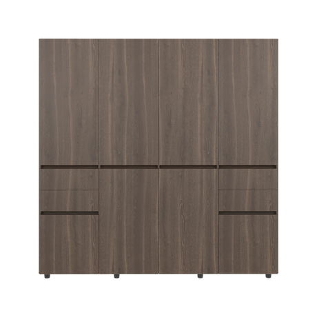 Closet Siruela Milan y Wengue 200x200cm con Ocho Puertas y con Cuatro Cajones - CLOSETS | Bylmo