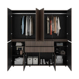 Closet Siruela Milan y Wengue 200x200cm con Ocho Puertas y con Cuatro Cajones - CLOSETS | Bylmo