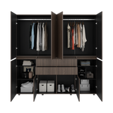 Closet Siruela Milan y Wengue 200x200cm con Ocho Puertas y con Cuatro Cajones - CLOSETS | Bylmo