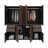 Closet Siruela Milan y Wengue 200x200cm con Ocho Puertas y con Cuatro Cajones - CLOSETS | Bylmo