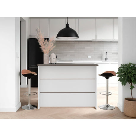 Barra de Cocina Fendi Blanco y Milan 120x90cm con Dos Compartimientos - BARRAS Y MUEBLES AUXILIARES | Bylmo