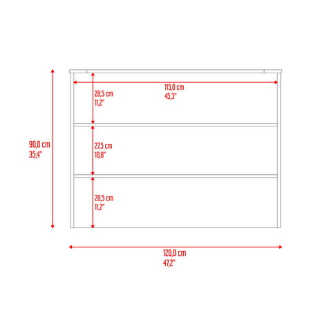 Barra de Cocina Fendi Blanco y Milan 120x90cm con Dos Compartimientos - BARRAS Y MUEBLES AUXILIARES | Bylmo