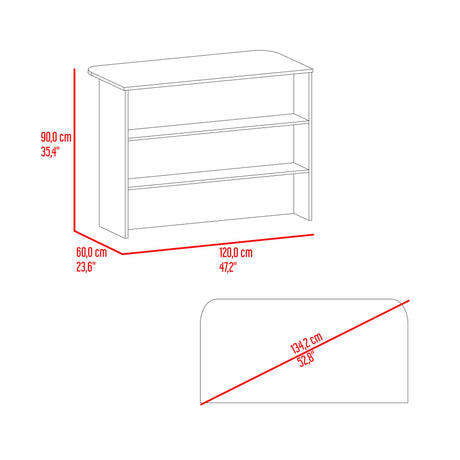 Barra de Cocina Fendi Blanco y Milan 120x90cm con Dos Compartimientos - BARRAS Y MUEBLES AUXILIARES | Bylmo