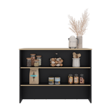 Barra de Cocina Fendi Wengue y Fresno Europeo 120x90cm con Dos Compartimientos - BARRAS Y MUEBLES AUXILIARES | Bylmo