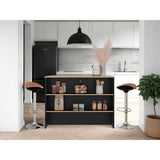 Barra de Cocina Fendi Wengue y Fresno Europeo 120x90cm con Dos Compartimientos - BARRAS Y MUEBLES AUXILIARES | Bylmo