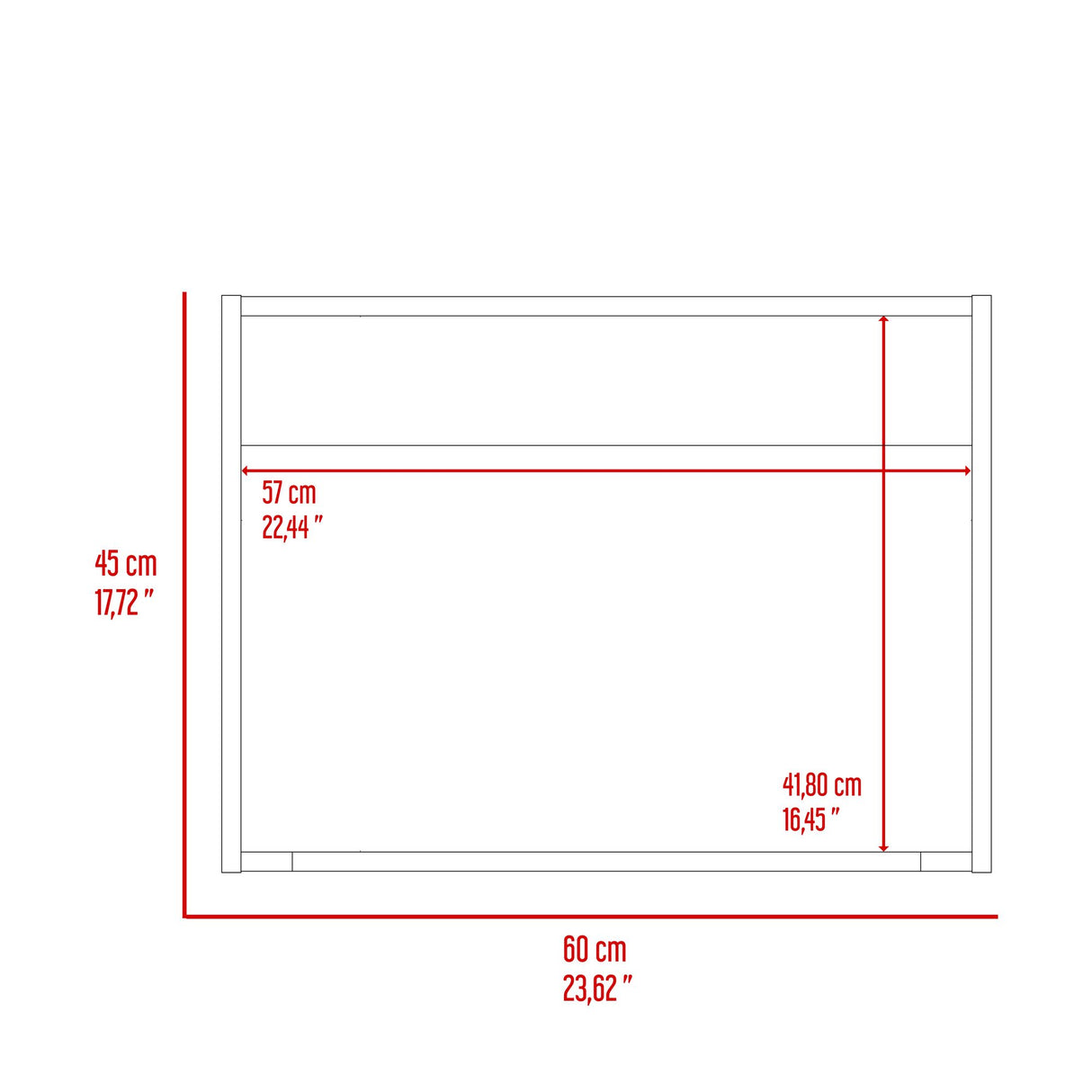 Mueble Auxiliar de Cocina Eco Blanco 60x45cm con Dos Compartimientos - BARRAS Y MUEBLES AUXILIARES | Bylmo
