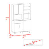 Alacena Oshawa Fresno Europeo y Wengue 125x197cm con Cinco Puertas y un Cajón - ALACENAS Y MUEBLES MICROONDAS | Bylmo