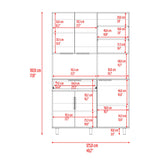 Alacena Oshawa Fresno Europeo y Wengue 125x197cm con Cinco Puertas y un Cajón - ALACENAS Y MUEBLES MICROONDAS | Bylmo