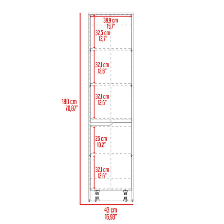 Alacena Soler Blanco 43x180cm con Dos Puertas - ALACENAS Y MUEBLES MICROONDAS | Bylmo