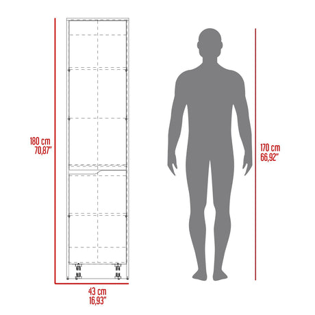 Alacena Soler Blanco 43x180cm con Dos Puertas - ALACENAS Y MUEBLES MICROONDAS | Bylmo